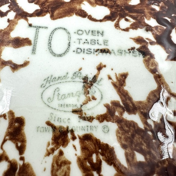 Stangl Town & Country Covered Casserole Dish Lid Soup Pot Brown Sponge Round 8in - Picture 5 of 9